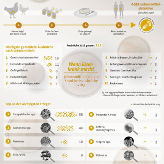 Lebensmittelbedingte Krankheitsausbrüche in Österreich 2013