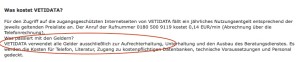 Aktuelle Online-Erklärung wofür die Gelder bei VETIDAT verwendet werden (©Screenshot VETIDATA-Webseite 23.6.2015)