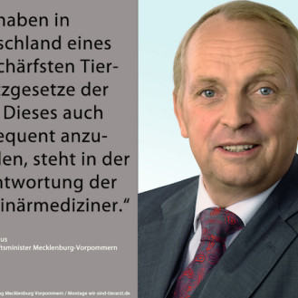 Forderung an Tierärzte – Dr. Till Backhaus, SPD-Agrarminister in Mecklenburg-Vorpommern. (Foto: © Landesregierung Mecklenburg-Vorpommern / Montage WiSiTiA/jh)