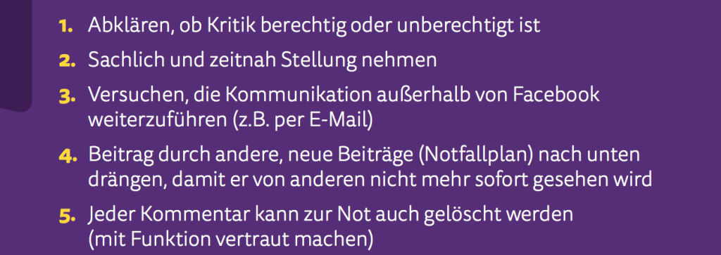 Wie verhalte ich mich bei Kritik? (Quelle: Desaster Zukunftskreis)