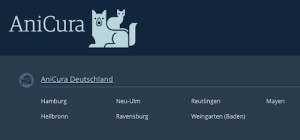 Die offiziellen AniCura-Standorte zum 2. Februar 2016. (Foto: screenshot ©Webseite AniCura Deutschland)