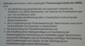 Projekte zur Stechmückenforschung und ihre Ziele (Übersicht: ©BTK/Bätza)
