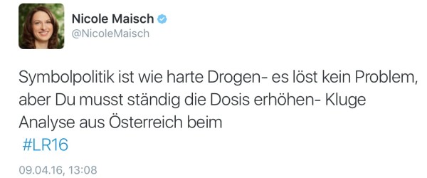 DIe Grüne Agrarpolitikerin Nicole Maisch auf Twitter.