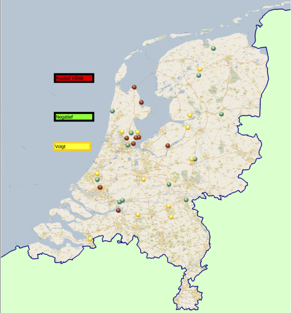 H5N8-Situation in den Niederlanden (Stand 22.11.2016)
