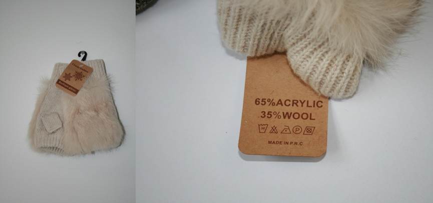 Handschuhe mit Besatz aus echtem Kaninchenfell – auch dies nicht gekennzeichnet. (Foto: © Vier Pfoten)