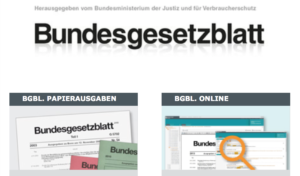 screenshot Webseite Bundesanzeigerverlag Titelbilder Bundesgsetzblatt